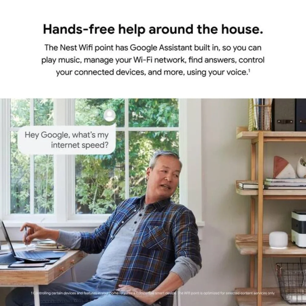 GOOGLE Nest Wifi - Mesh Router AC2200 and 2 Points with Google Assistant - 3 Pk